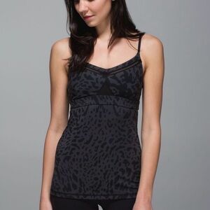 Lululemon Just Breathe Tank | Animal Swirl Deep Coal Black | Size 6 EUC